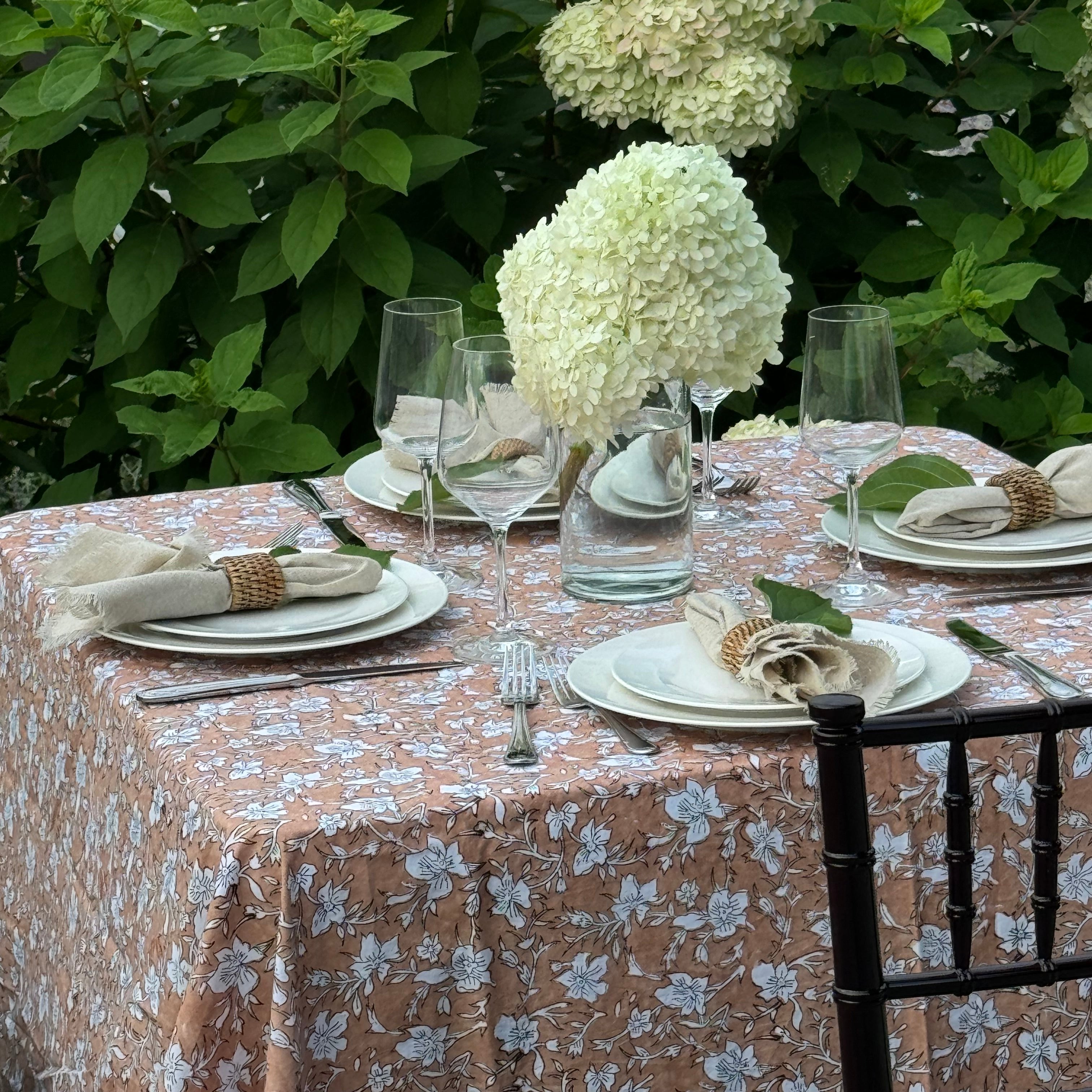 Toffee Flowers Tablecloth