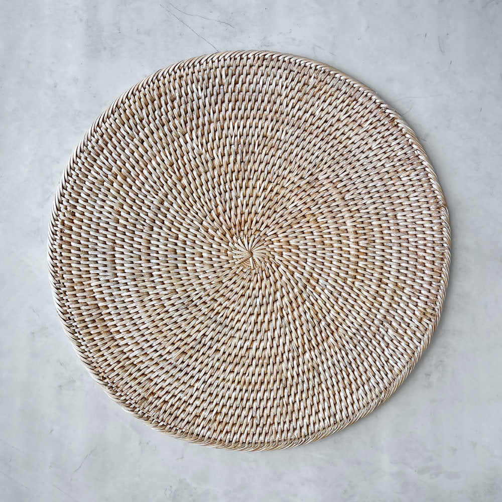 Rattan White Wash Charger