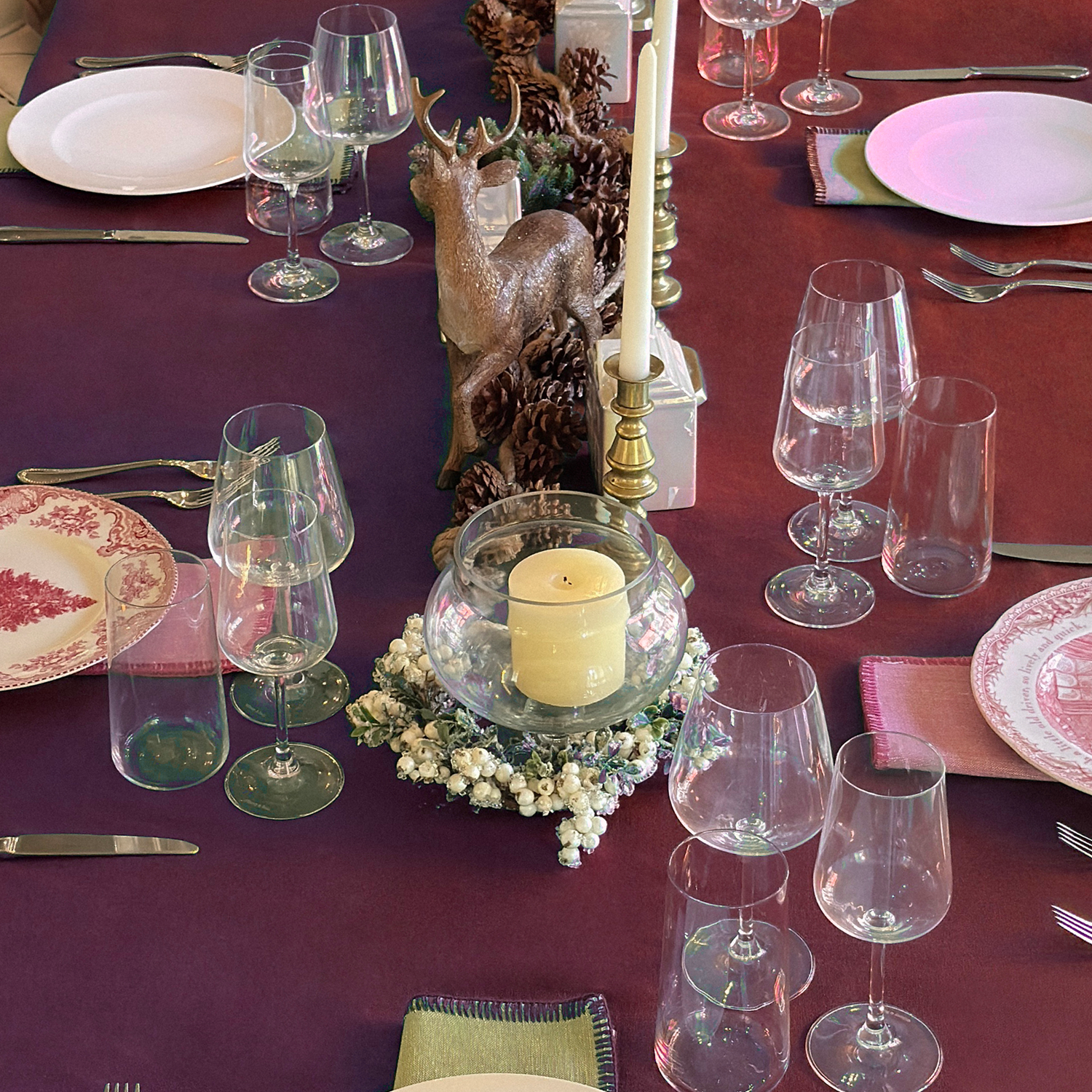 Red Siena Cotton Tablecloth