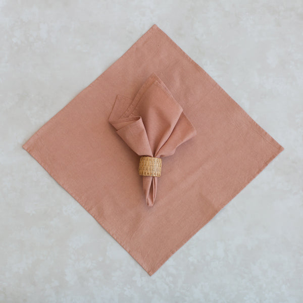 Salmon Pink Cotton Napkin Threadsandtable