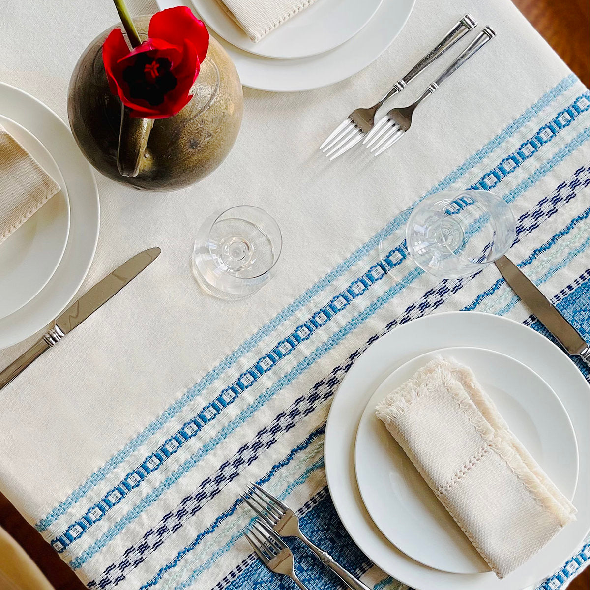 Swirls Cotton Handmade Tablecloth